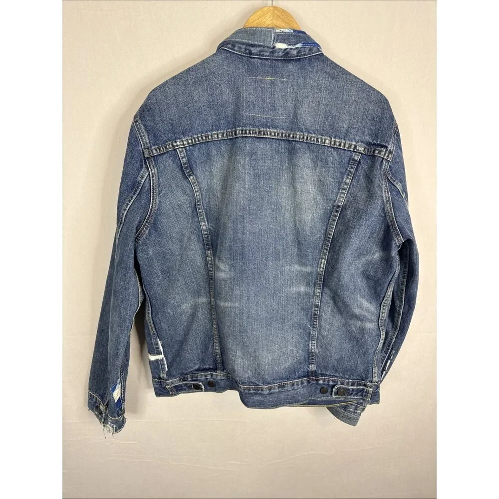 Levi’s Trucker Denim Jacket XL Distressed‎ Faded Classic Style Modified